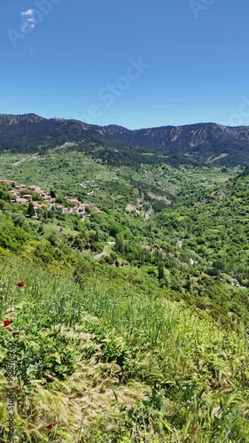 Sprring view of village of Metsovo near city of Ioannina, Epirus Region, Greece photo