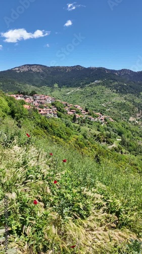 Sprring view of village of Metsovo near city of Ioannina, Epirus Region, Greece photo