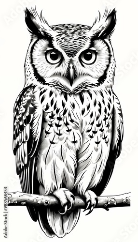 graphics monochrome sketch drawn owl illustration hand  owl vignetting illustration drawing animal isolated drawn nature graphic hand wild art background design wildlife set bird black collection photo