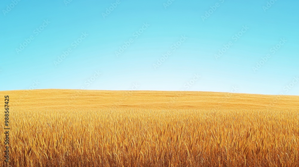 Serene Wheat Field Under the Endless Sky Serene Wheat Field Under the Endless Sky