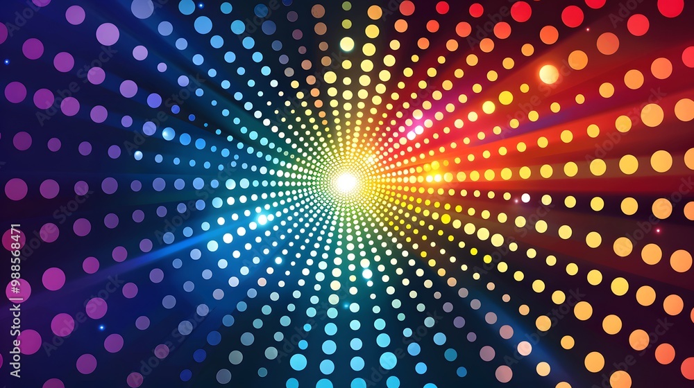 Abstract Circular Light Pattern with Rainbow Hues Abstract Circular Light Pattern with Rainbow Hues