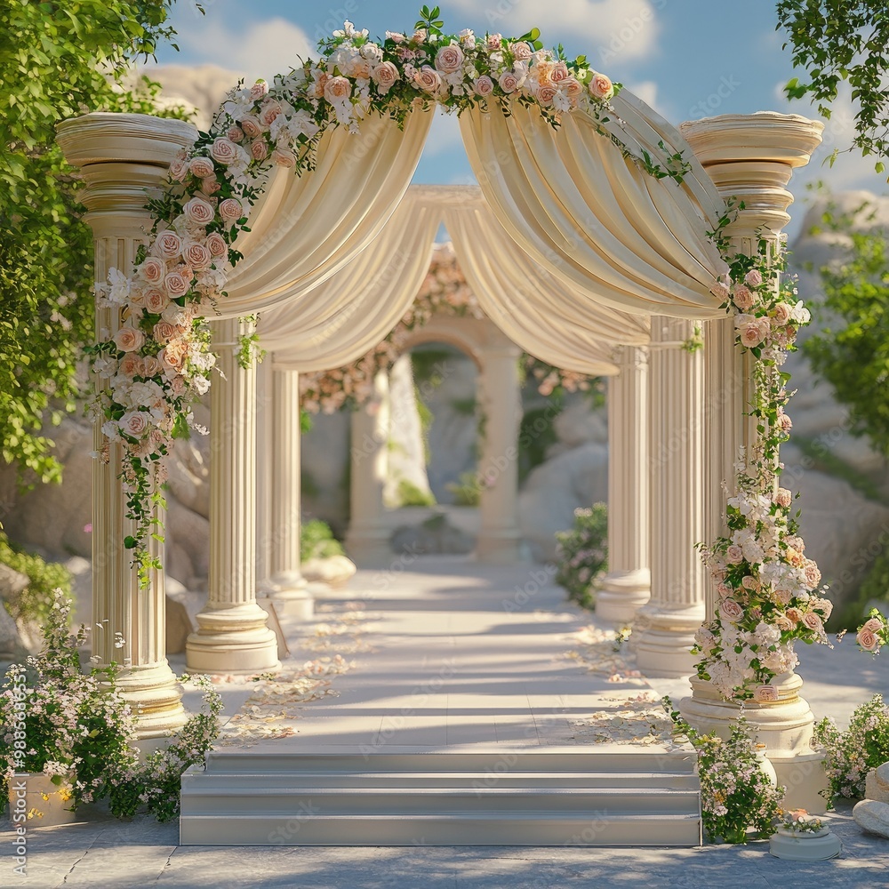 Naklejka premium Decorated arch for wedding ceremony