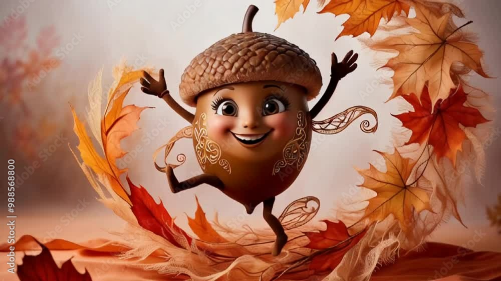 cute funny cartoon acorn character cute funny cartoon acorn character
