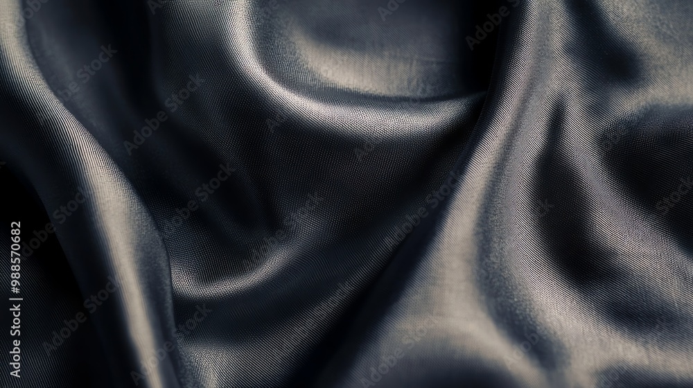 Fototapeta premium Soft, luxurious gray satin fabric with gentle folds.