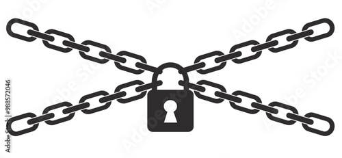 Padlock and chains vector illustration