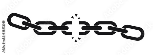 broken chain icon isolated. vector illustration