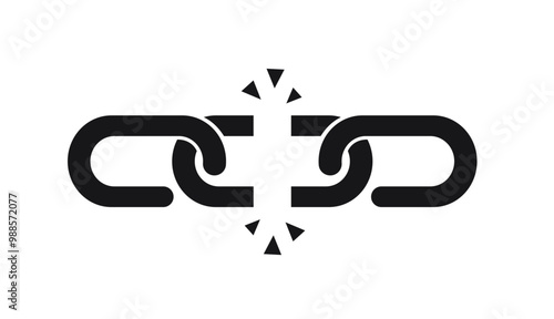 broken chain icon isolated. vector illustration