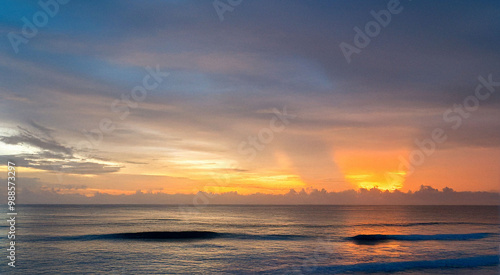  sunset on the beach in the caribbean sea