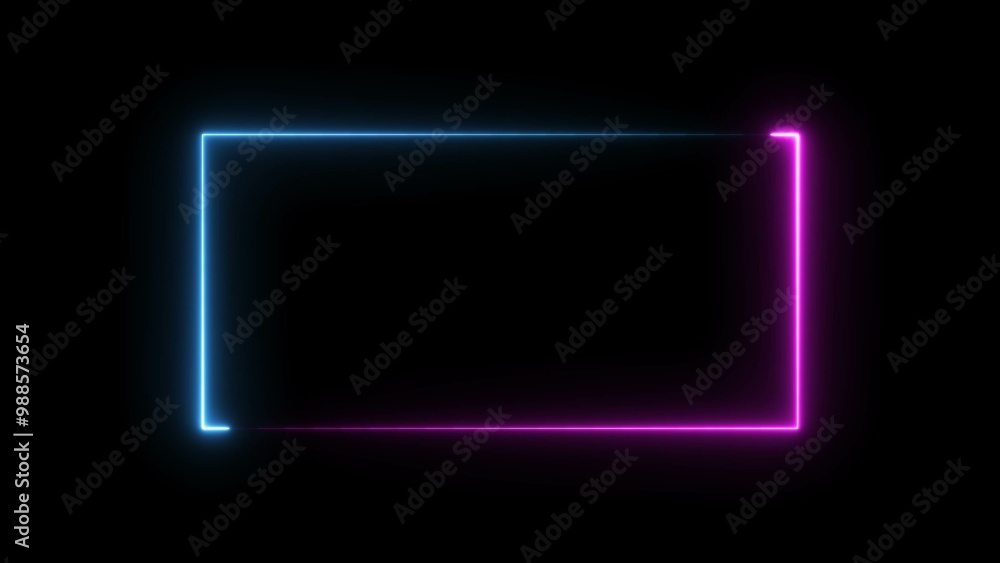 Abstract Glowing Neon Rectangle Frame Illustration Background. Abstract Glowing Neon Rectangle Frame Illustration Background.
