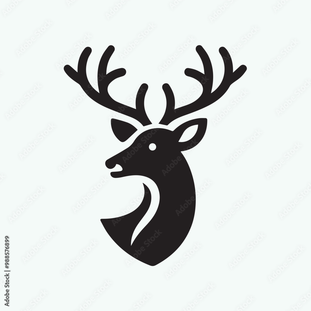 deer logo black icon, deer vector illustration deer logo black icon, deer vector illustration