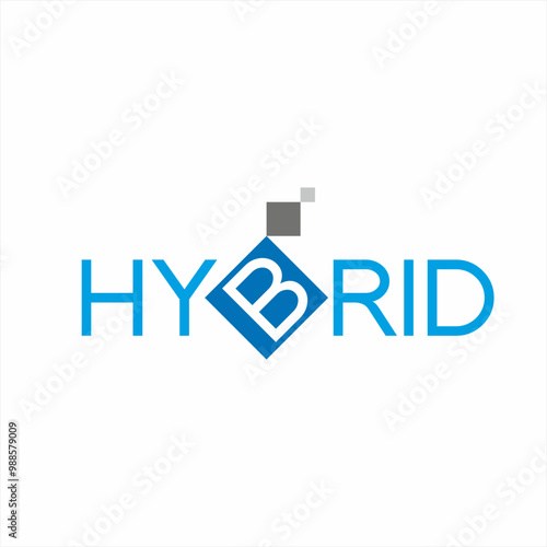 Simple unique Hybrid letter logo design.