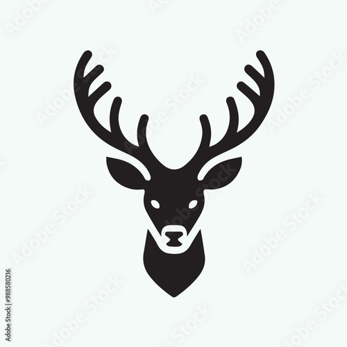 deer logo black icon,  deer vector illustration