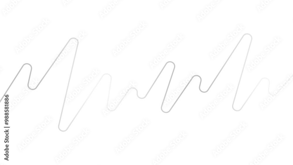 Animated silver tape appear and disappear. Decorative wavy line is drawn. Symbol of impulse. Looped video. Linear vector illustration isolated on white background. Animated silver tape appear and disappear. Decorative wavy line is drawn. Symbol of impulse. Looped video. Linear vector illustration isolated on white background.