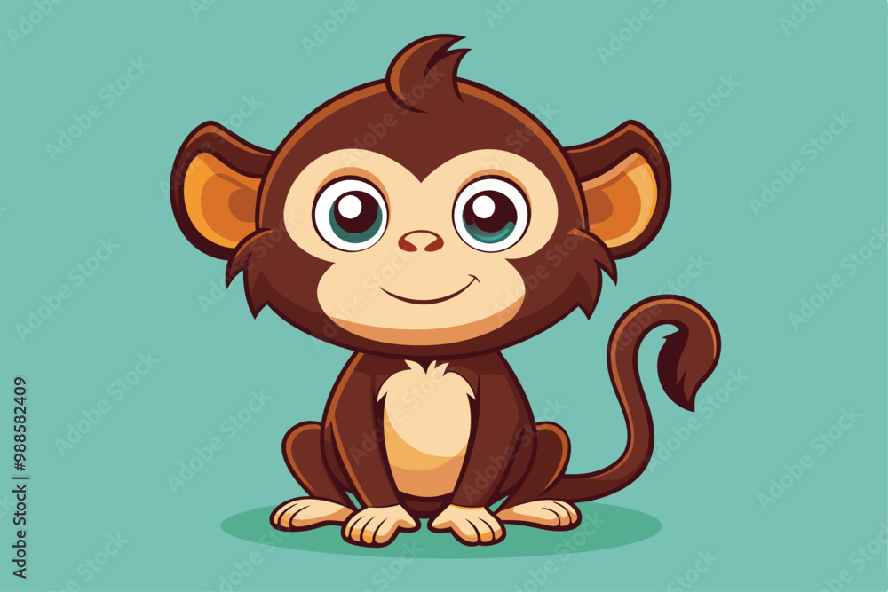 A cute monkey character sits with a joyful expression, bringing a playful vibe to the cheerful background, a cartoon character of a A charming monkey cartoon A cute monkey character sits with a joyful expression, bringing a playful vibe to the cheerful background, a cartoon character of a A charming monkey cartoon