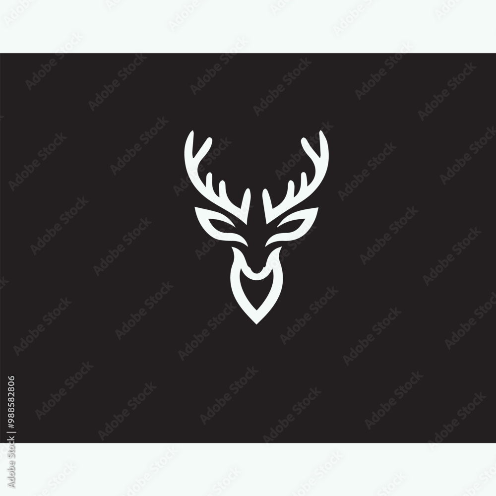 deer logo black icon, deer vector illustration deer logo black icon, deer vector illustration