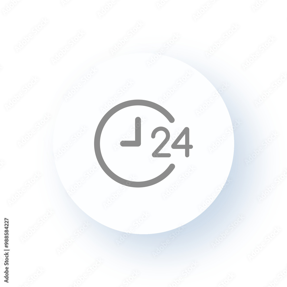 Neumorphism User interface 24-Hour Service Icon UX UI Design Drop Shadow Neumorphism User interface 24-Hour Service Icon UX UI Design Drop Shadow