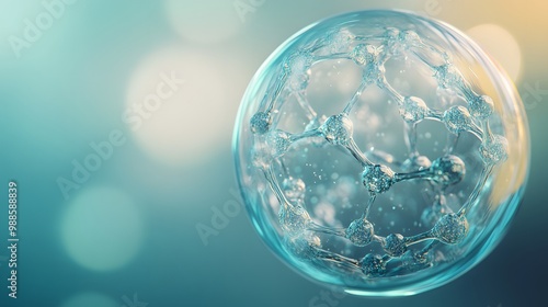 Wallpaper Mural A 3D Rendering of a Crystalline Molecular Structure in a Clear Sphere Torontodigital.ca