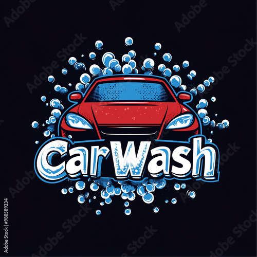 Car wash vector illustration