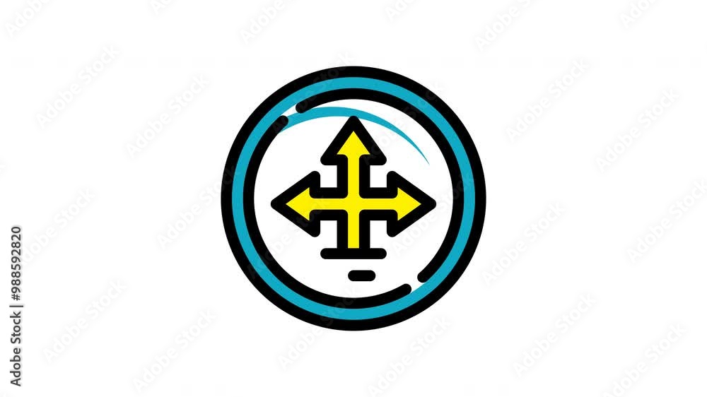 Direction multimedia arrows in blue and black circle suitable for navigation concept design. Directional indicators for maps or business strategy visuals. Direction multimedia arrows in blue and black circle suitable for navigation concept design. Directional indicators for maps or business strategy visuals.