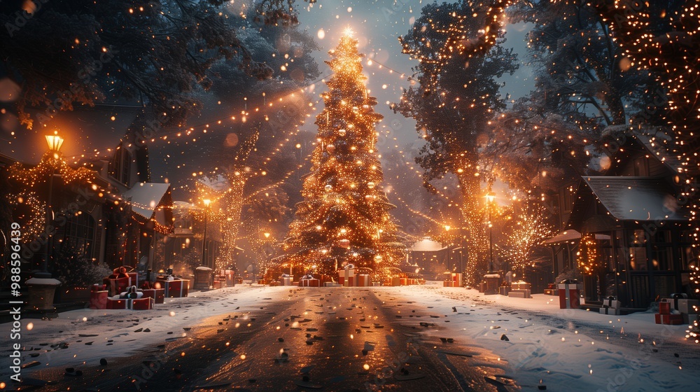 Beautiful holiday decorations for the Christmas tree. Beautiful Christmas background. The concept of decorations and decor for the new year. Garland. Gifts. Holiday decor. New Year's card Beautiful holiday decorations for the Christmas tree. Beautiful Christmas background. The concept of decorations and decor for the new year. Garland. Gifts. Holiday decor. New Year's card