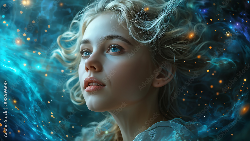 Fantastic, Milky Way, a girl Fantastic, Milky Way, a girl