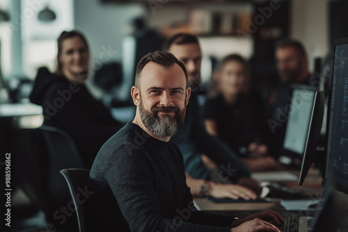 group of business people working in an office