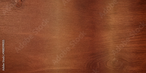 A close up of high gloss lacquered wood paneling with a deep rich brown color the reflective surf.deep  brow wood planks with natural texture, wooden retro background, light wooden background, table 
