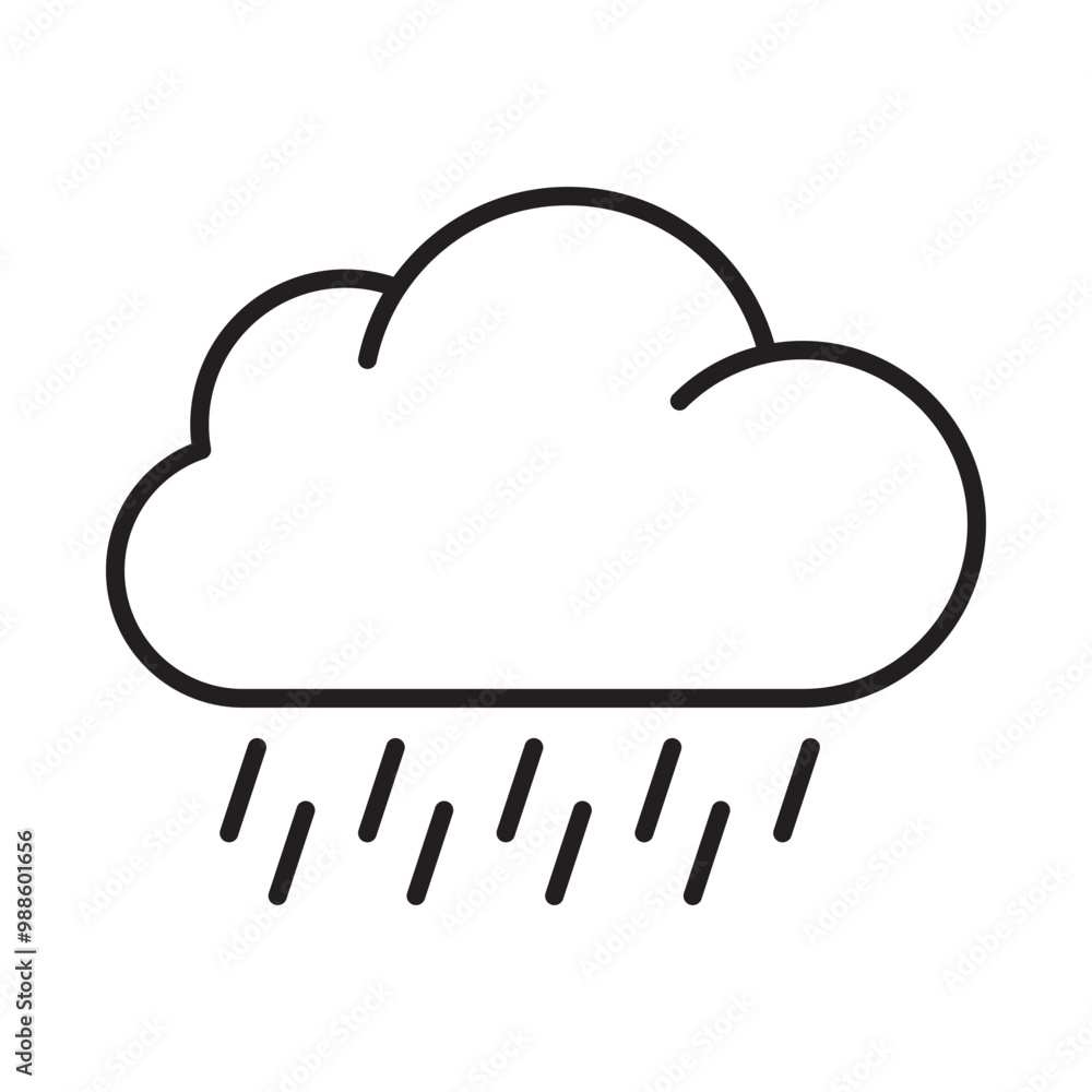 Rain line icon. Cloud rain symbol for your web site design, logo, app, UI. Modern forecast storm sign. Rain line icon. Cloud rain symbol for your web site design, logo, app, UI. Modern forecast storm sign.