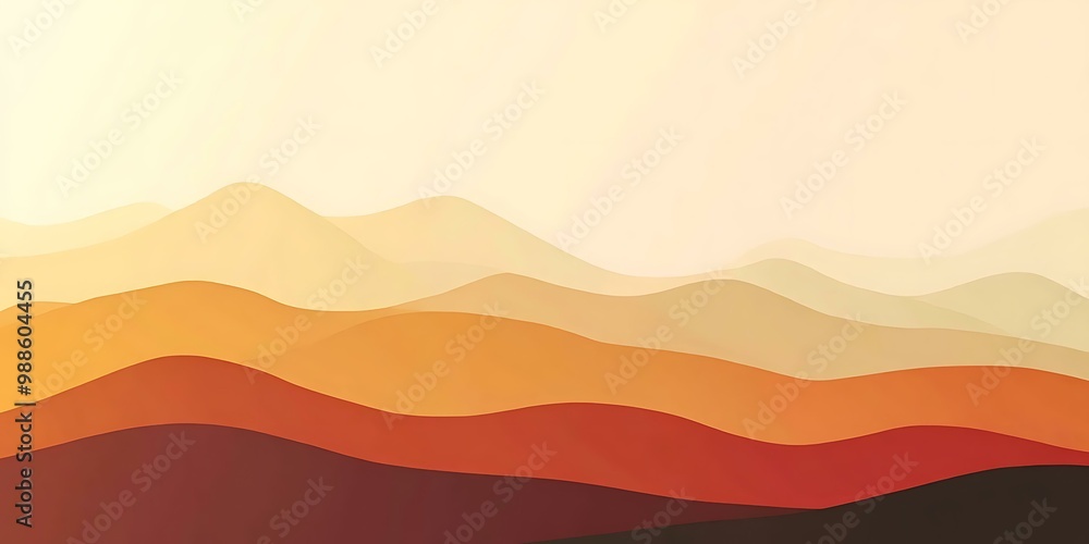 Obraz premium Abstract Orange Mountains Illustration