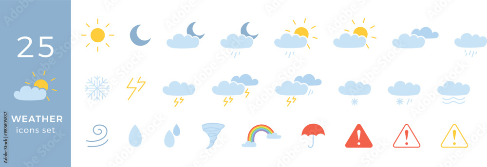 Weather icons set, collection. Weather forecast icon set. All seasons weather icon isolated white background. Weather, rain, snowflakes, thunderstorm, sunny, cloudy, wind, daylight, night, temperature Weather icons set, collection. Weather forecast icon set. All seasons weather icon isolated white background. Weather, rain, snowflakes, thunderstorm, sunny, cloudy, wind, daylight, night, temperature