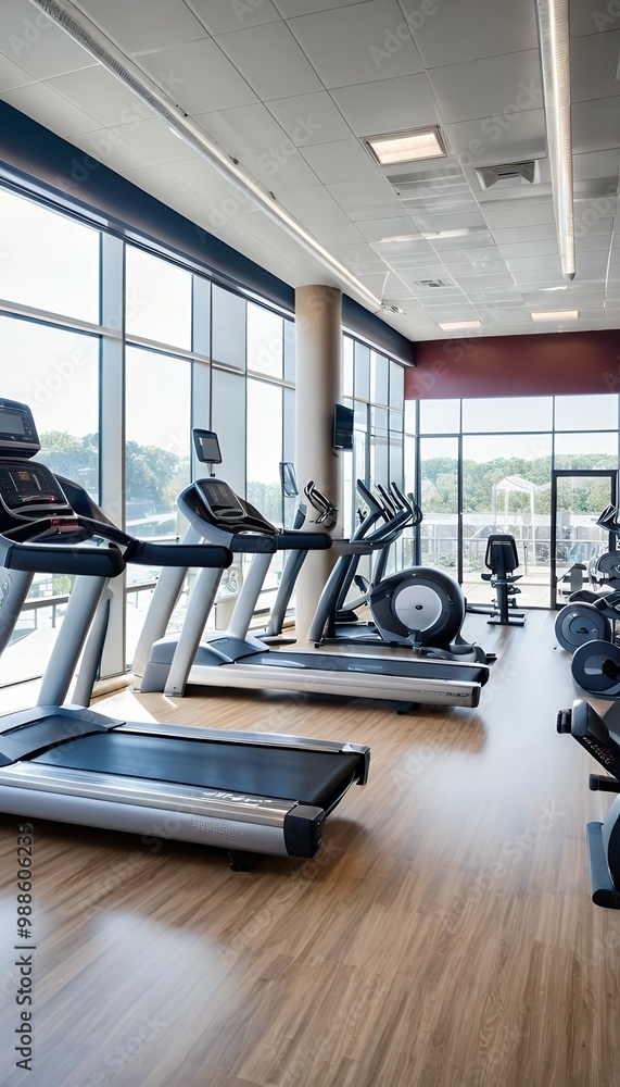 sunny modern treadmills gym club morning fitness day center workout room photo interior a gym fitness center physical exercise fit training sport sport physical exercise exercise physical power