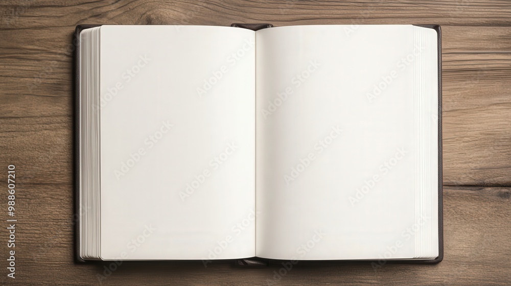 Blank Pages on Wooden Surface, an open book rests on a rustic wooden table, inviting creativity and imagination, perfect for writing or reflecting on literature. Blank Pages on Wooden Surface, an open book rests on a rustic wooden table, inviting creativity and imagination, perfect for writing or reflecting on literature.