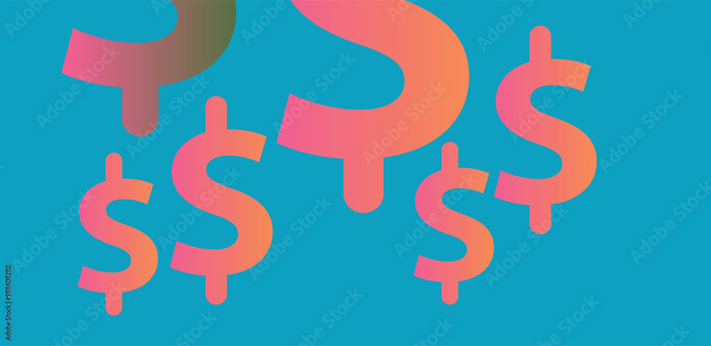 Dollar currency symbol and element background design