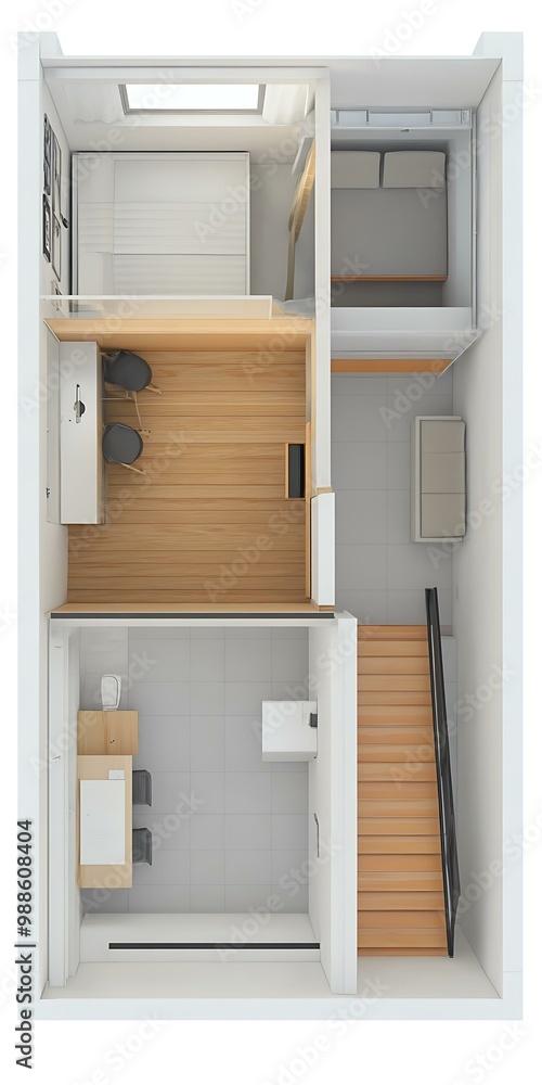 Fototapeta premium Top View Floor Plan Modern Home Design