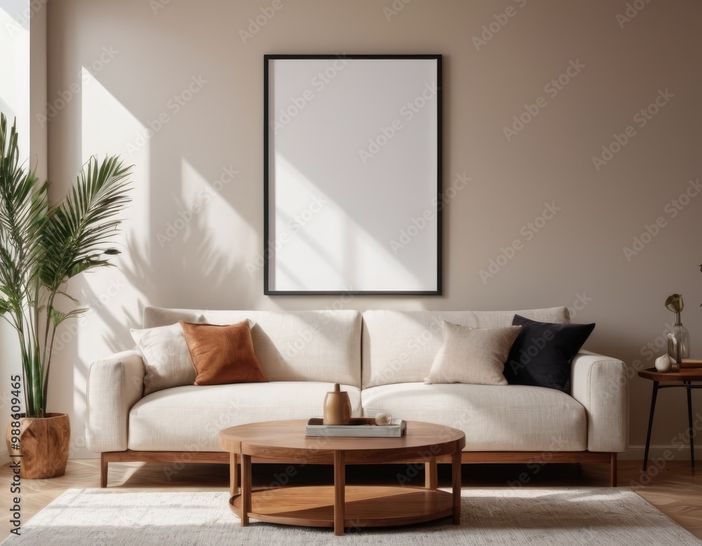 Mockup room for poster or painting in modern interior, Photo Frame Mockup Mockup room for poster or painting in modern interior, Photo Frame Mockup