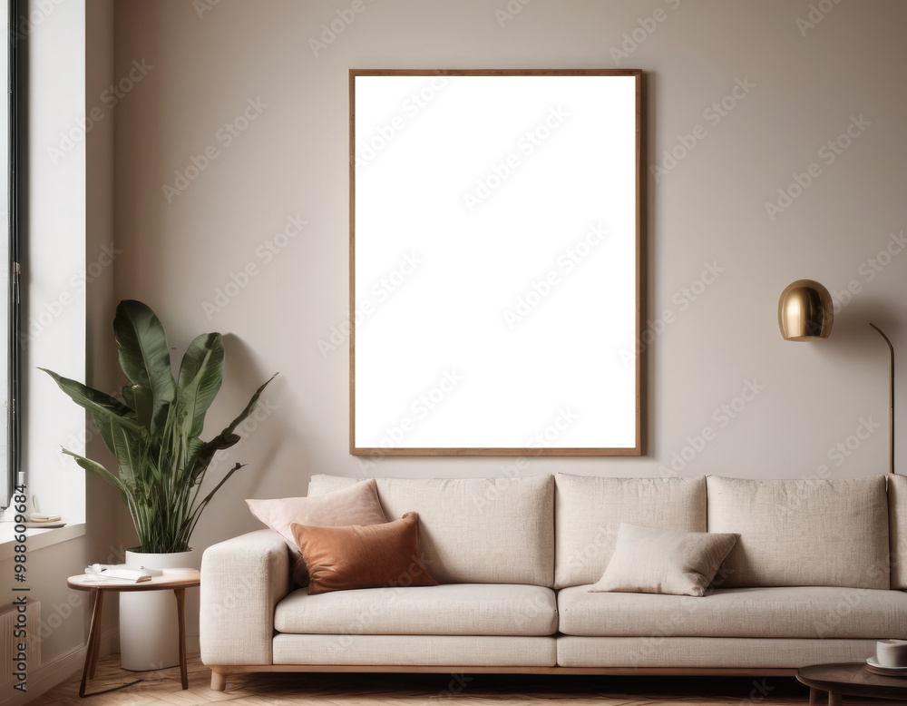 Mockup room for poster or painting in modern interior, Photo Frame Mockup Mockup room for poster or painting in modern interior, Photo Frame Mockup
