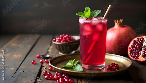 Wallpaper Mural Sharbat - Traditional Afghan Fruit Drink Made with Pomegranate and Mint (Afghan Cuisine) Torontodigital.ca