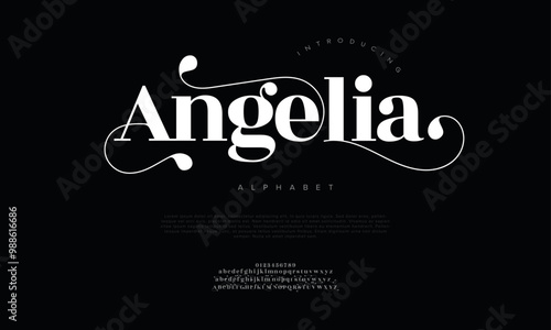 Angelina typography beauty fashion elegant minimalist serif italic fonts decorative wedding vintage retro logos. Minimal luxury font alphabet logo. Vector illustration
