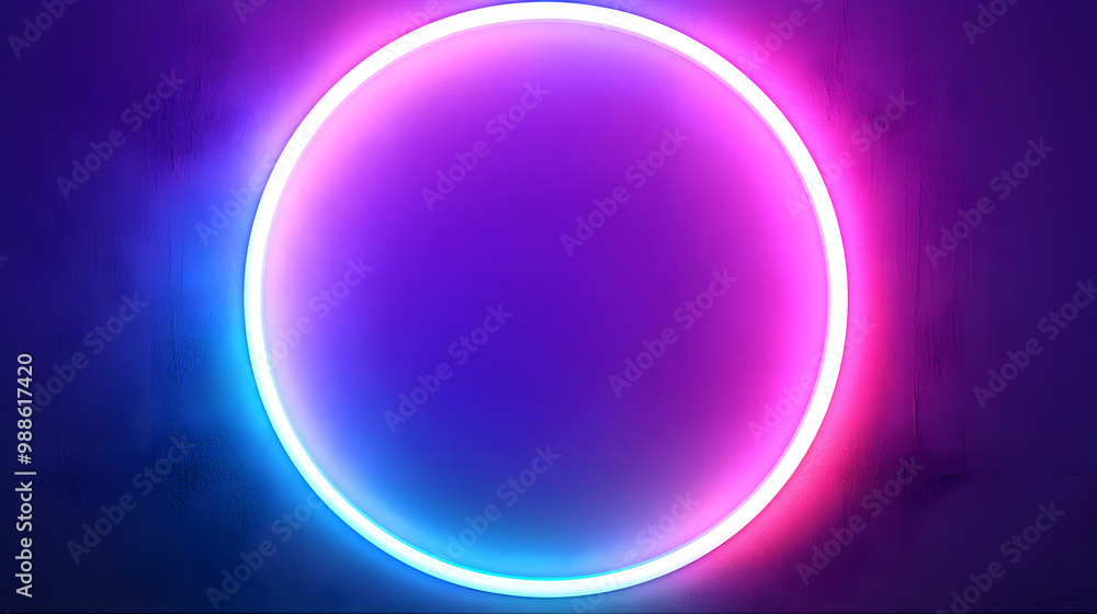 Circle Neon Futuristic sign frame blue Purple Circle Neon Futuristic sign frame blue Purple