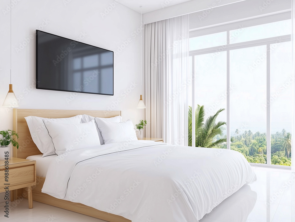 Modern bedroom interior with stylish furniture Modern bedroom interior with stylish furniture
