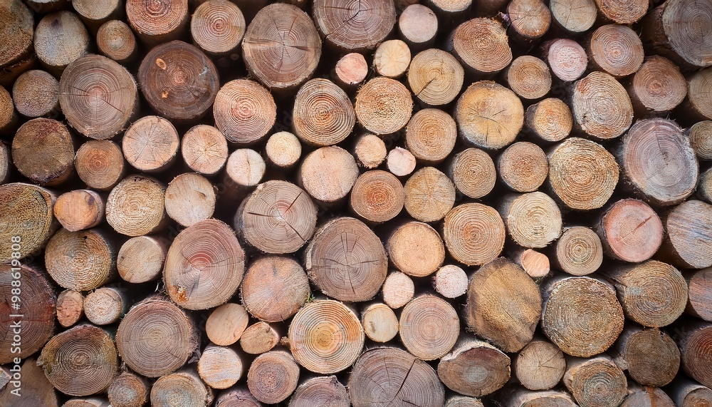 Neatly Stacked Cut Timber Logs with Visible Tree Rings and Textures, Showcasing Natural Wooden Cross Sections in a Variety of Sizes and Patterns in a Rustic, Earthy Toned Arrangement Neatly Stacked Cut Timber Logs with Visible Tree Rings and Textures, Showcasing Natural Wooden Cross Sections in a Variety of Sizes and Patterns in a Rustic, Earthy Toned Arrangement