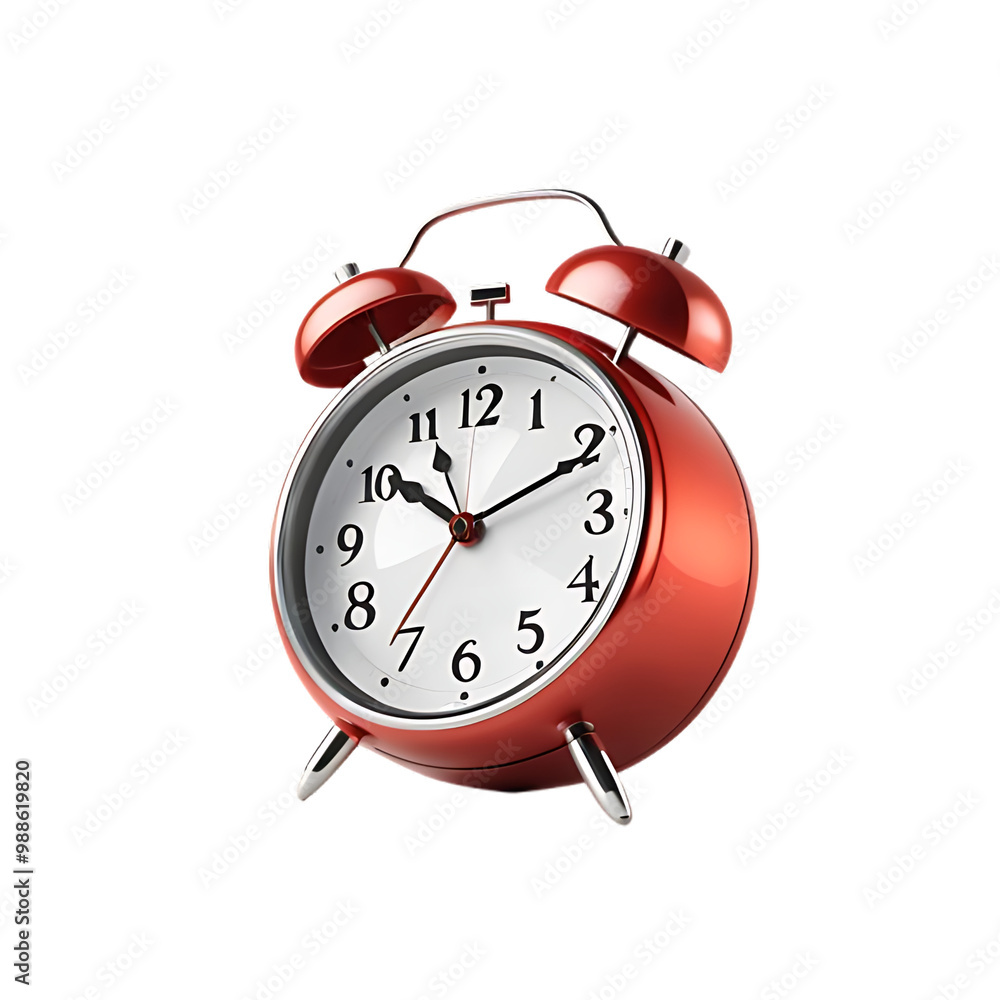 red alarm clock isolated on transparent background red alarm clock isolated on transparent background