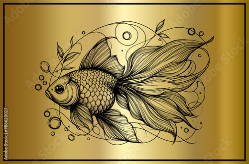 background with goldfish ornament