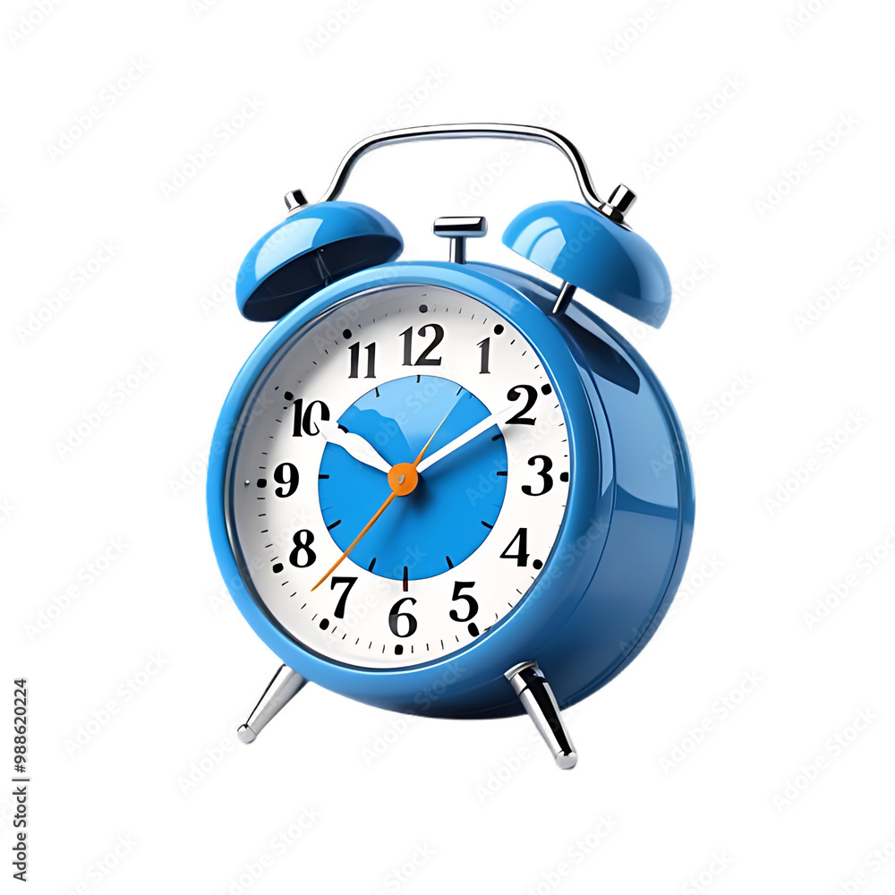blue alarm clock isolated on transparent background blue alarm clock isolated on transparent background