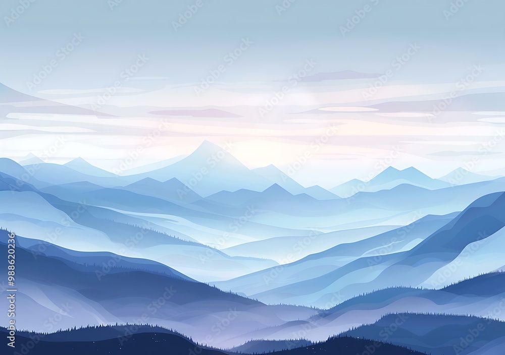 Obraz premium Blue Mountains Illustration