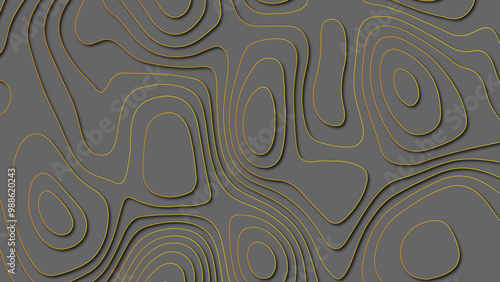 Luxury Paper cut multi layers, dark gray color texture vector background. Black and gray abstract paper art with layer lines creating of depth and contour.