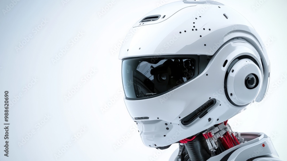 Futuristic Robot Head with Advanced Design Features Futuristic Robot Head with Advanced Design Features