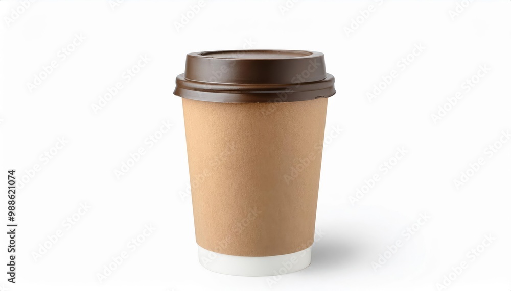 Minimalist Brown Paper Coffee Cup with Dark Lid Isolated on White Background. Eco-Friendly Disposable Beverage Container for Hot Drinks, Perfect for Cafés, Takeaways, and On-the-Go Convenience Minimalist Brown Paper Coffee Cup with Dark Lid Isolated on White Background. Eco-Friendly Disposable Beverage Container for Hot Drinks, Perfect for Cafés, Takeaways, and On-the-Go Convenience