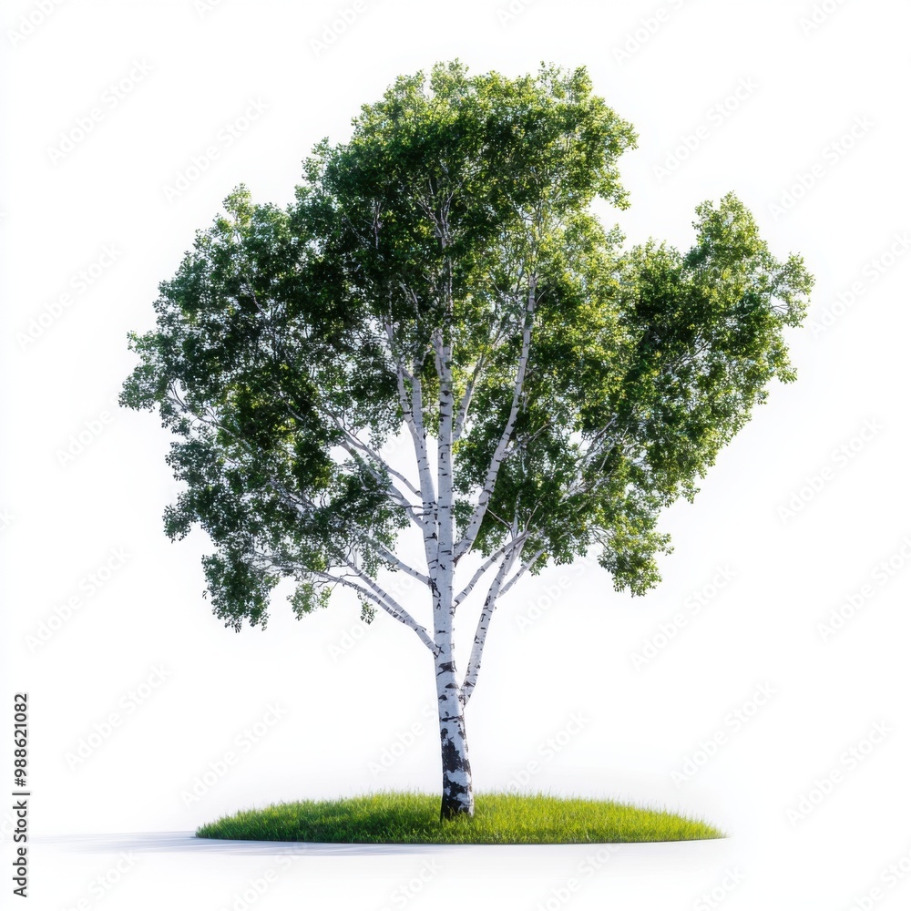 Aspen Tree on White Background in AR Style Aspen Tree on White Background in AR Style