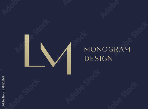 LM letter logo icon design. Classic style luxury initials monogram.